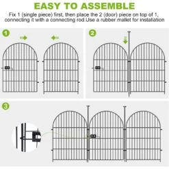 27 In. L X 32 In. H 16-Panels Metal Garden Fence Animal Barrier With Gate, Rustproof Wire Tall Fencing Border In Black -Dewalt Tools Shop black garden fencing ogsa11 4143 fa 1000