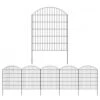 35.4 In. L X 43.2 In. H 5-Panel Steel Decorative Garden Fence No Dig Temporary Dog Border Fencing Plus 6 Stakes In Black