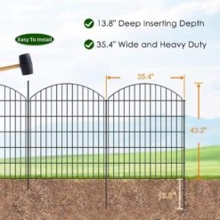 35.4 In. L X 43.2 In. H 5-Panel Steel Decorative Garden Fence No Dig Temporary Dog Border Fencing Plus 6 Stakes In Black -Dewalt Tools Shop black garden fencing ogsa11 4145 c3 1000