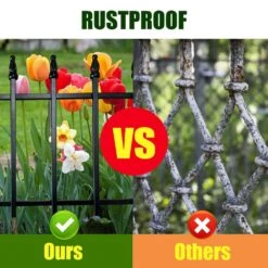 N/A 18 In. High Metal Garden Fence, 5 Panels, 9.17 Ft. Long, Rustproof Border Fencing For Yards And Flower Beds -Dewalt Tools Shop black garden fencing ogsa11011 4f 1000