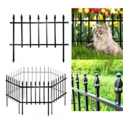 N/A 18 In. High Metal Garden Fence, 5 Panels, 9.17 Ft. Long, Rustproof Border Fencing For Yards And Flower Beds