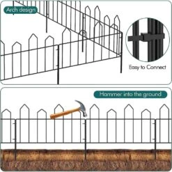 26 Ft. L X 13 In. H 18 Panels Decorative Black Metal Garden Fence No Dig Garden Fencing Border -Dewalt Tools Shop black garden fencing on zl02 4f 1000