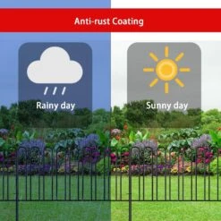 12.6in. H X 10 Ft. L Black Metal Fencing 7 Panels Decorative Garden Fence No Dig -Dewalt Tools Shop black garden fencing on zl08 44 1000