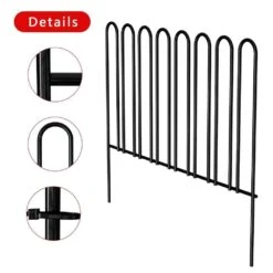 12.6in. H X 10 Ft. L Black Metal Fencing 7 Panels Decorative Garden Fence No Dig -Dewalt Tools Shop black garden fencing on zl08 4f 1000