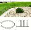 12.7 In. H X 26 Ft. L Black Metal Decorative Garden Fence 18 Panels Animal Barrier Wire No Dig Fencing