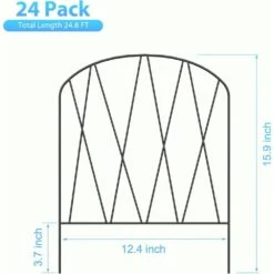 24.8 Ft. L X 15.9 In. H Black Metal Decorative Garden Fence Animal Barrier No Dig Rustproof Flower Bed Fencing (24-Pack) -Dewalt Tools Shop black garden fencing on zl12 c3 1000