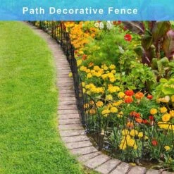 24.8 Ft. L X 15.9 In. H Black Metal Decorative Garden Fence Animal Barrier No Dig Rustproof Flower Bed Fencing (24-Pack) -Dewalt Tools Shop black garden fencing on zl12 fa 1000
