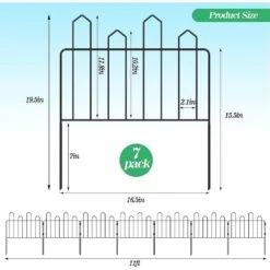 19.5 In. H X 11 Ft. L Decorative Garden Fence Rustproof Black Metal Wire Garden Border Fencing (7-Pack) -Dewalt Tools Shop black garden fencing on zl13 1f 1000