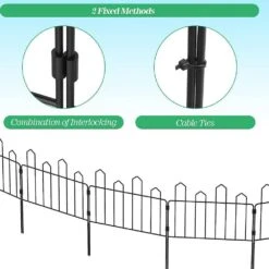 19.5 In. H X 11 Ft. L Decorative Garden Fence Rustproof Black Metal Wire Garden Border Fencing (7-Pack) -Dewalt Tools Shop black garden fencing on zl13 4f 1000
