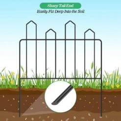 19.5 In. H X 26 Ft. L Decorative Garden Fence Rustproof Black Metal Wire Garden Border Fencing (18-Pack) -Dewalt Tools Shop black garden fencing on zl14 1f 1000