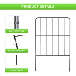 10 Ft. L X 24 In. H Square Metal Garden Fence Rustproof Wire Fencing Border Decorative (10-Pack Total) -Dewalt Tools Shop black garden fencing pl2109 a28 4f 1000