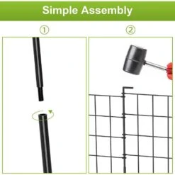 (20-Pack) Garden Fence Fencing, Rustproof Metal Wire Border Animal Barrier, Black -Dewalt Tools Shop black garden fencing pl2109 a40 cn 1f 1000