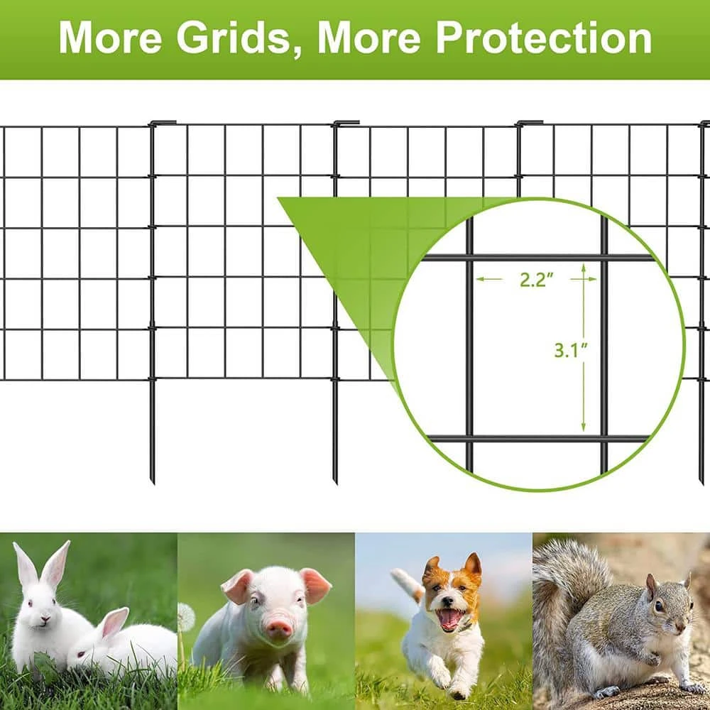 Rustproof Metal Wire Border Animal Barrier, 23.2 In. Garden Fence Fencing In Black (35-Pack) 7 Rustproof Metal Wire Border Animal Barrier, 23.2 In. Garden Fence Fencing In Black (35-Pack) - Image 5
