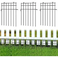 10 Panels No Dig Barrier Fence Rustproof Metal Garden Fencing, 17 In. H X 10 Ft. L