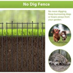 17 In. H X 25 Ft. L No Dig Barrier Fence Rustproof Metal Garden Fencing, 25-Panels -Dewalt Tools Shop black garden fencing pl2109 a46 qd 4f 1000