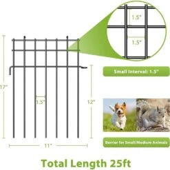 17 In. H X 25 Ft. L No Dig Barrier Fence Rustproof Metal Garden Fencing, 25-Panels -Dewalt Tools Shop black garden fencing pl2109 a46 qd c3 1000
