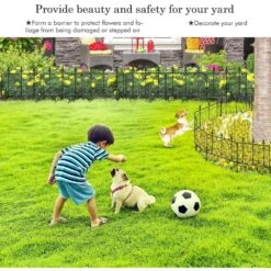 24 In. H Black Iron Garden Fence Thicken Metal Wire Fencing Rustproof 4-Panels -Dewalt Tools Shop black garden fencing tdjw wfkf170056 1f 1000