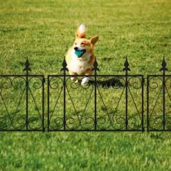 24 In. H Black Iron Garden Fence Thicken Metal Wire Fencing Rustproof 4-Panels -Dewalt Tools Shop black garden fencing tdjw wfkf170056 44 1000