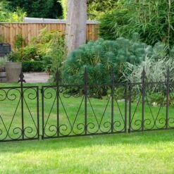 24 In. H Black Iron Garden Fence Thicken Metal Wire Fencing Rustproof 4-Panels -Dewalt Tools Shop black garden fencing tdjw wfkf170056 4f 1000