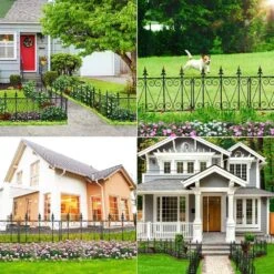 24 In. H Black Iron Garden Fence Thicken Metal Wire Fencing Rustproof 4-Panels -Dewalt Tools Shop black garden fencing tdjw wfkf170056 76 1000