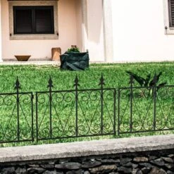 24 In. H Black Iron Garden Fence Thicken Metal Wire Fencing Rustproof 4-Panels -Dewalt Tools Shop black garden fencing tdjw wfkf170056 e1 1000