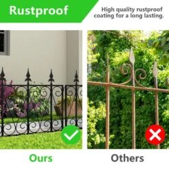24 In. H Black Iron Garden Fence Thicken Metal Wire Fencing Rustproof (8-Panels) -Dewalt Tools Shop black garden fencing wfkf170056 02 fa 1000
