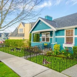 32 In. Black Metal Fencing Panels Tall Decorative Garden Fence, (5-Pack) -Dewalt Tools Shop black garden fencing zl172 fa 1000