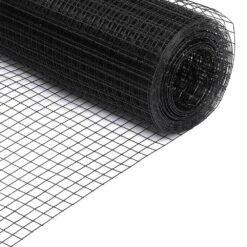 Black Hardware Cloth 1/2 In. 24 In. X 50 Ft. 19-Gauge PVC Coating Wire Mesh Roll Vinyl Coated Welded Garden Wire Fencing