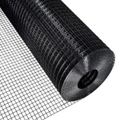 Black Hardware Cloth 1/2 In. 36 In. X 100 Ft. 19-Gauge PVC Coating Wire Mesh Rolls Vinyl Coat Welded Garden Wire Fencing