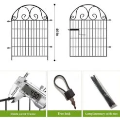 Tall Metal Garden Fence Animal Barrier With Gate 27 In.12 Panels For Dogs Outdoor Yard 26.2 Ft, Temporary Fencing -Dewalt Tools Shop black justincity garden fencing 006ph03328d 4f 1000