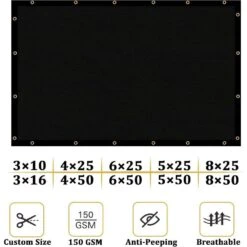 6 X 25 Fence Privacy Screen Heavy Duty With 170 GSM Fencing Mesh Shade Net Cover For Outdoor In Black -Dewalt Tools Shop black justincity garden fencing 018sa10 328d 44 1000