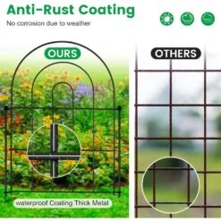 Decorative Garden Fence Animal Barrier 13 In. Tall Rustproof Metal No Dig Border Flower Fencing 10 Pack -Dewalt Tools Shop black justincity garden fencing 022ph03328d 1f 1000