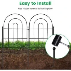 Decorative Garden Fence Animal Barrier 13 In. Tall Rustproof Metal No Dig Border Flower Fencing 10 Pack -Dewalt Tools Shop black justincity garden fencing 022ph03328d 44 1000