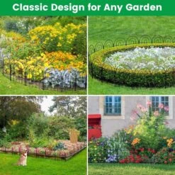 Decorative Garden Fence Animal Barrier 13 In. Tall Rustproof Metal No Dig Border Flower Fencing 10 Pack -Dewalt Tools Shop black justincity garden fencing 022ph03328d fa 1000