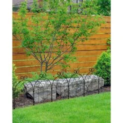 Decorative Garden Fence 22 In. Rustproof Metal No Dig Fencing Border 35-Pack For Small Animal Barrier And Flower Edging -Dewalt Tools Shop black justincity garden fencing 050ph03328d 1f 1000
