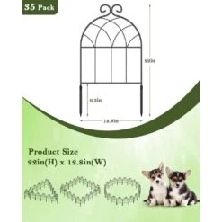 Decorative Garden Fence 22 In. Rustproof Metal No Dig Fencing Border 35-Pack For Small Animal Barrier And Flower Edging -Dewalt Tools Shop black justincity garden fencing 050ph03328d 76 1000