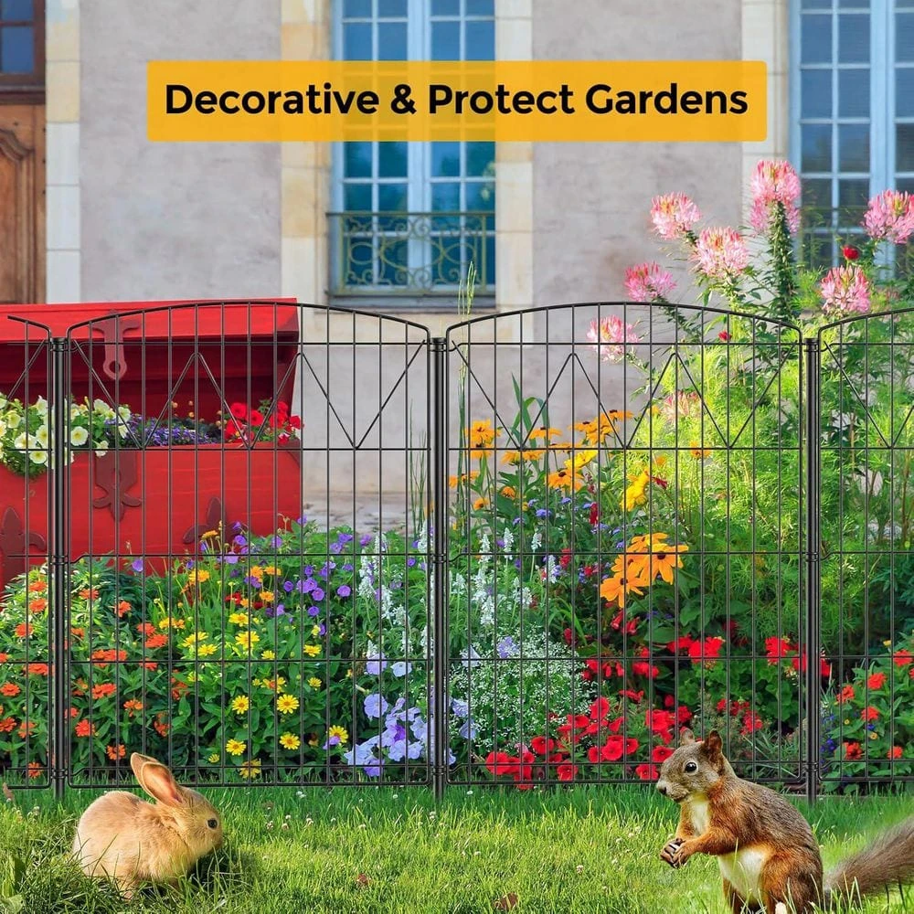 Decorative Rustproof Metal Garden Fence 5 In. Arched Flower Bed Edging Ornamental Wire Border Panel Fencing 7 Decorative Rustproof Metal Garden Fence 5 In. Arched Flower Bed Edging Ornamental Wire Border Panel Fencing - Image 5