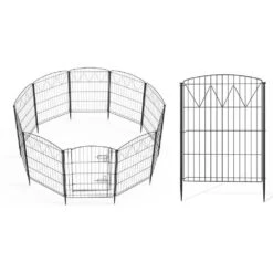 Decorative Rustproof Metal Garden Fence 5 In. Arched Flower Bed Edging Ornamental Wire Border Panel Fencing