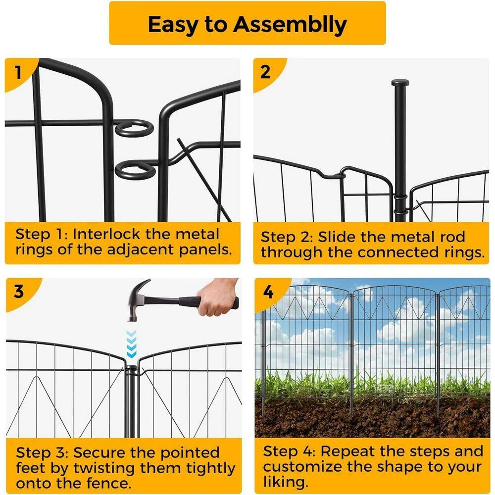 Decorative Rustproof Metal Garden Fence 5 In. Arched Flower Bed Edging Ornamental Wire Border Panel Fencing 9 Decorative Rustproof Metal Garden Fence 5 In. Arched Flower Bed Edging Ornamental Wire Border Panel Fencing - Image 7