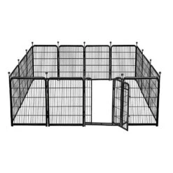27 In. Heavy Duty Iron Garden Fence With Wide Gate Decorative Border Panels For Yard And Pet Fencing Indoor Outdoor Use