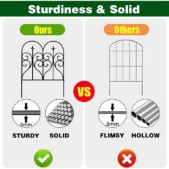 Decorative 32 In. Rustproof Metal Garden Fence Animal Barrier, Outdoor Fencing Panel Border For Yard Patio Flower Bed -Dewalt Tools Shop black justincity garden fencing 066ph03328d 4f 1000