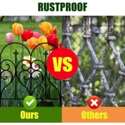 Decorative 32 In. Rustproof Metal Garden Fence Animal Barrier, Outdoor Fencing Panel Border For Yard Patio Flower Bed -Dewalt Tools Shop black justincity garden fencing 066ph03328d 76 1000