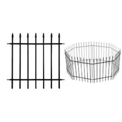 Metal Decorative 24 High Garden Fence 5 Panels Total 10 Ft. Long Folding Landscape Fencing Pet Barrier For Yard Patio