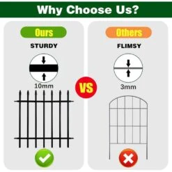 Metal Decorative 24 High Garden Fence 5 Panels Total 10 Ft. Long Folding Landscape Fencing Pet Barrier For Yard Patio -Dewalt Tools Shop black justincity garden fencing 070ph03328d fa 1000