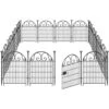 Tall 27 In. Metal Garden Animal Barrier Fence With Gate 12 Panels Reusable Temporary Defense Fencing Outdoor Yard