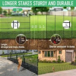 Garden Fence Dog Fence Outdoor 29 In. Rustproof Metal Fencing With Ground Stakes No Dig Animal Containment -Dewalt Tools Shop black justincity garden fencing 073ph03328d 1f 1000