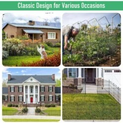 Garden Fence Dog Fence Outdoor 29 In. Rustproof Metal Fencing With Ground Stakes No Dig Animal Containment -Dewalt Tools Shop black justincity garden fencing 073ph03328d 76 1000