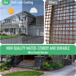 Garden Fence Dog Fence Outdoor 29 In. Rustproof Metal Fencing With Ground Stakes No Dig Animal Containment -Dewalt Tools Shop black justincity garden fencing 073ph03328d fa 1000