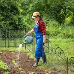 Tall Metal Garden Animal Barrier Fence With Gate 32 In. H X 27 In. L 8 Panel Dog Digging Defense Fencing For Outdoor -Dewalt Tools Shop black justincity garden fencing 083ph03328d 44 1000