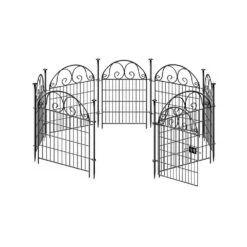 Tall Metal Garden Animal Barrier Fence With Gate 32 In. H X 27 In. L 8 Panel Dog Digging Defense Fencing For Outdoor